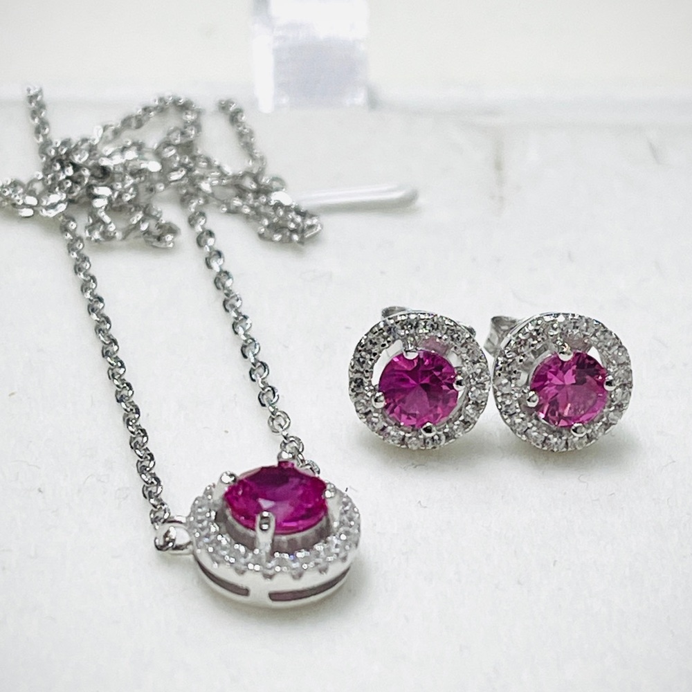 Pink Natural Sapphire Sterling Silver Jewelry